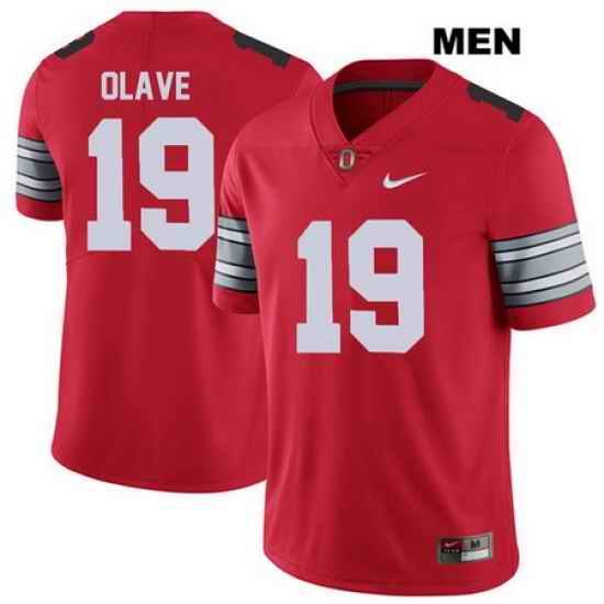 Chris Olave 2018 Spring Game Ohio State Buckeyes Stitched Authentic Mens Nike  19 Red College Football Jersey Jersey